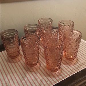Pink Indiana Glass Whitehall glasses